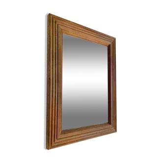 Antique mirror with solid wood frame