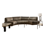 Large rounded velvet sofa