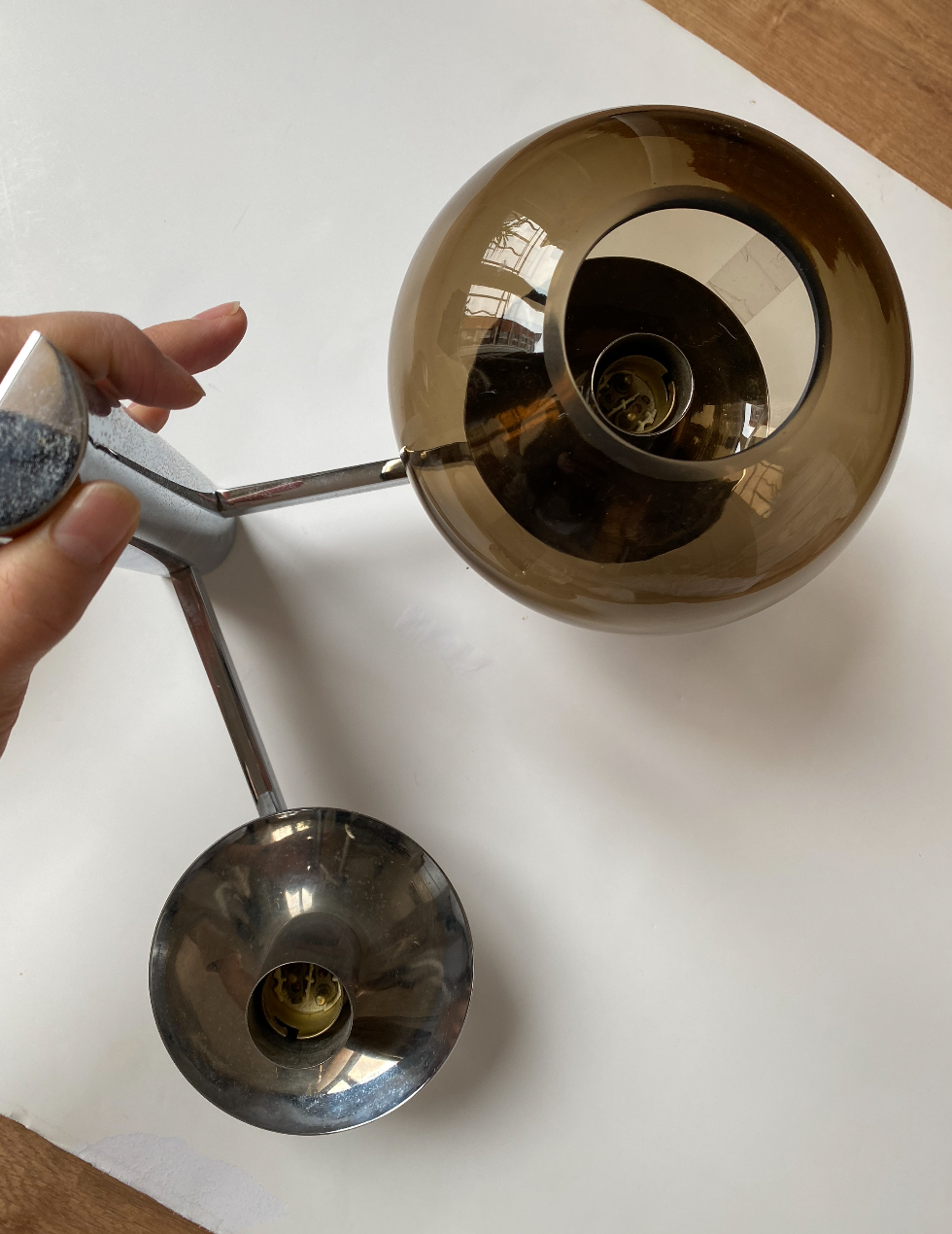 Smoked glass sconce from Sciolari