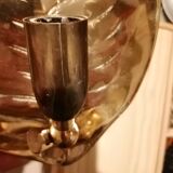 Adjustable bronze wall light with leaf decor