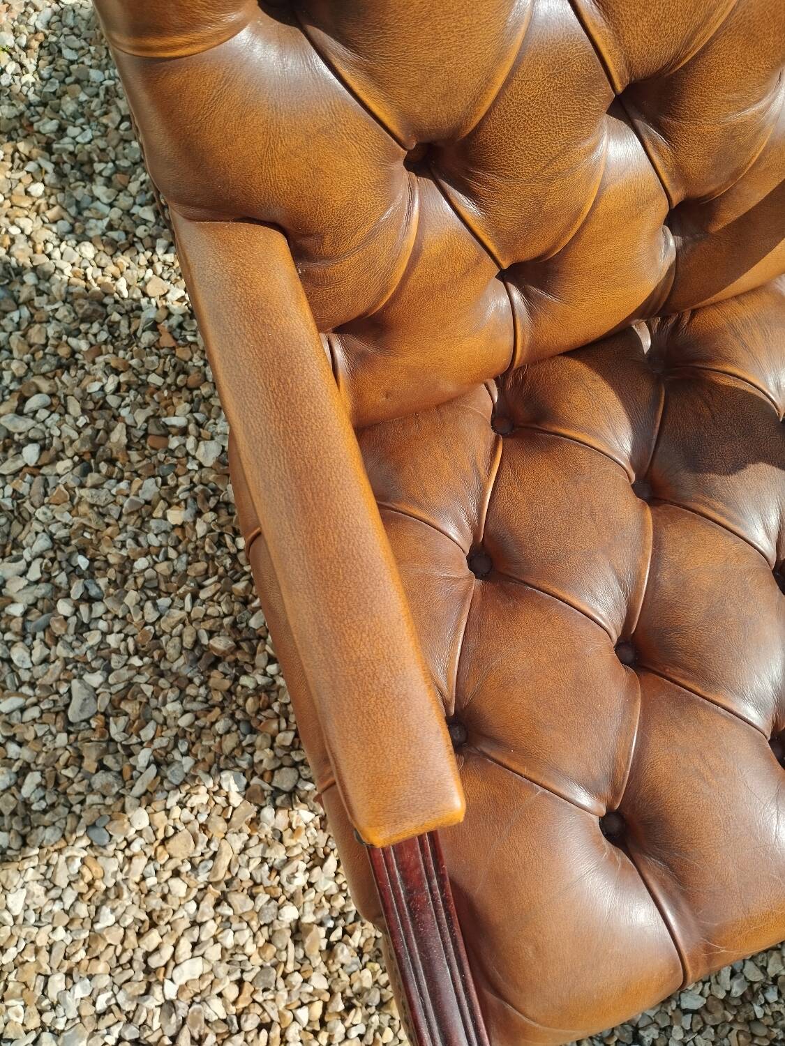 Chesterfield desk chair in antique leather