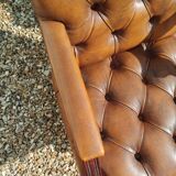 Chesterfield desk chair in antique leather