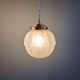 Pair of Art Deco pendant lights in pressed molded satin glass, 1920-30