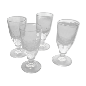 4 19th absinthe glasses