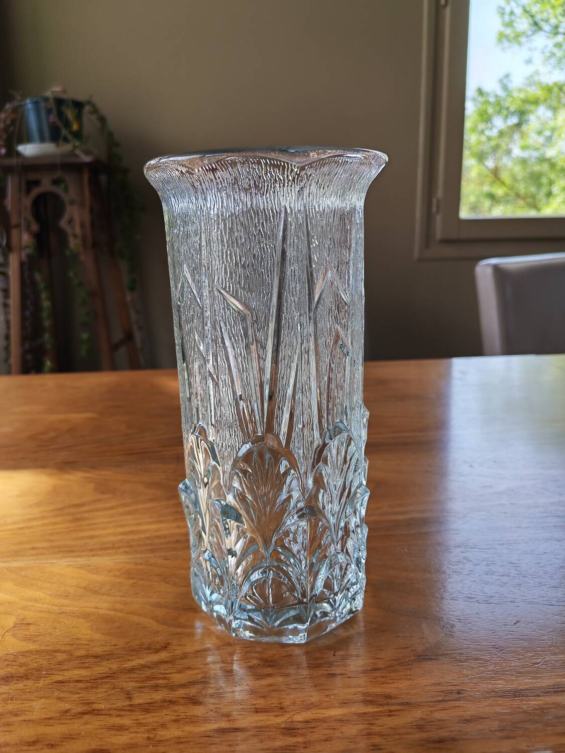 Vintage moulded glass vase