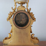 19th century clock in gilded bronze and alabaster