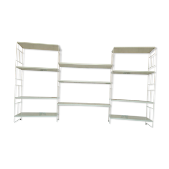Étagère murale blanche métal&bois vintage années 50