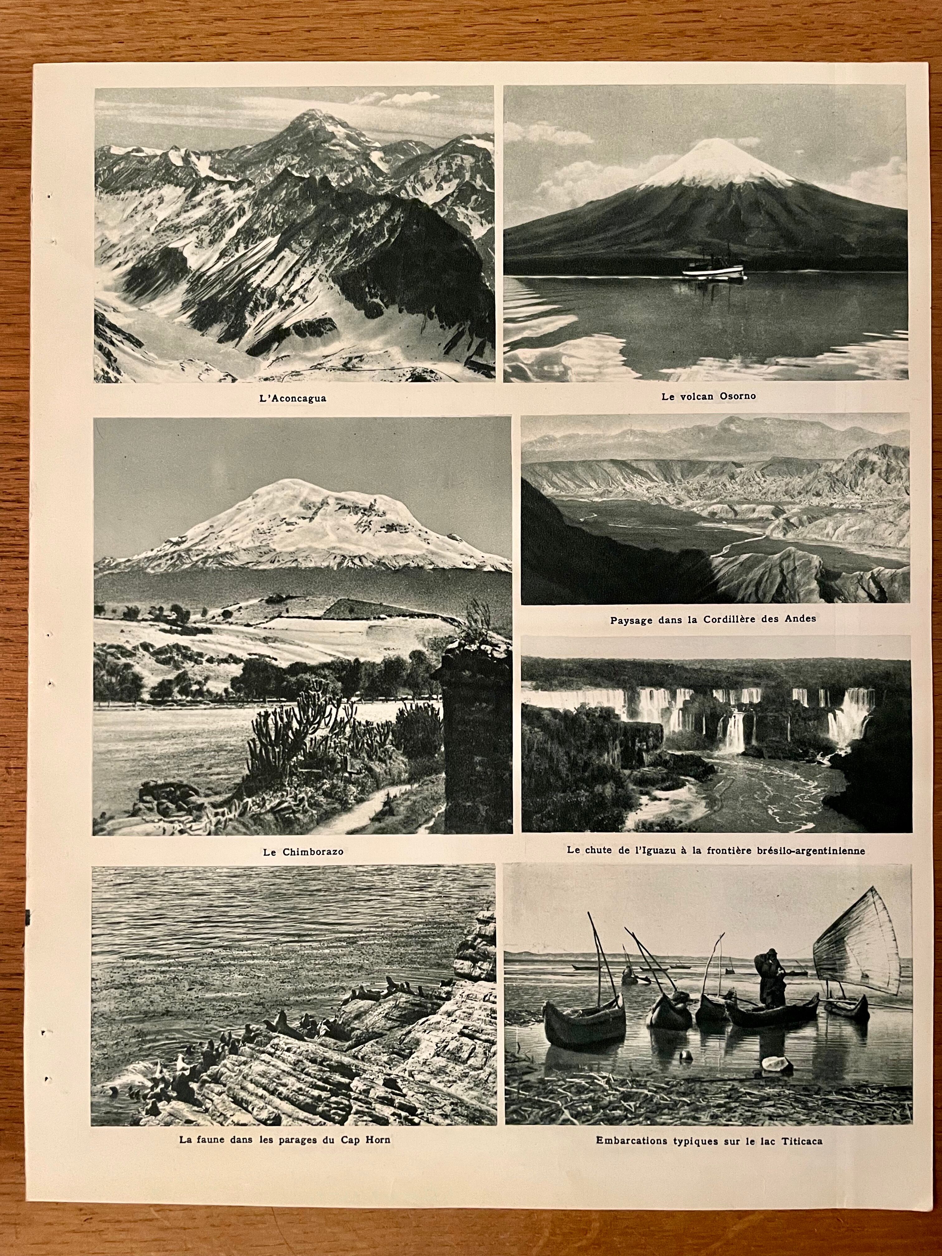 Ancienne carte d'Amérique du Sud (physique) - 1940