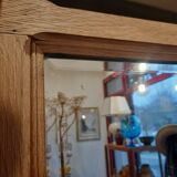 Solid oak vest with central mirror and empty pocket