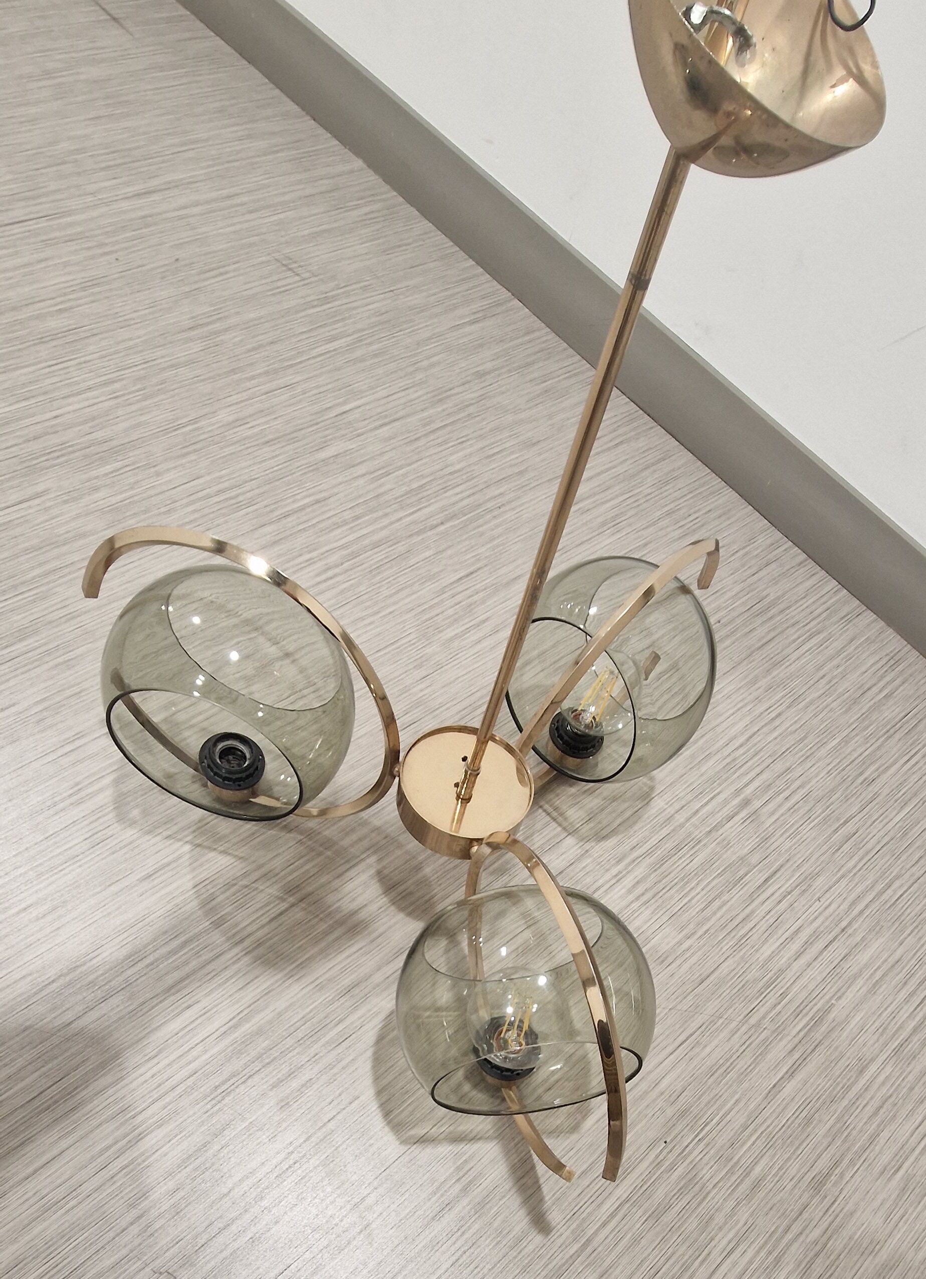 Art deco brass chandelier