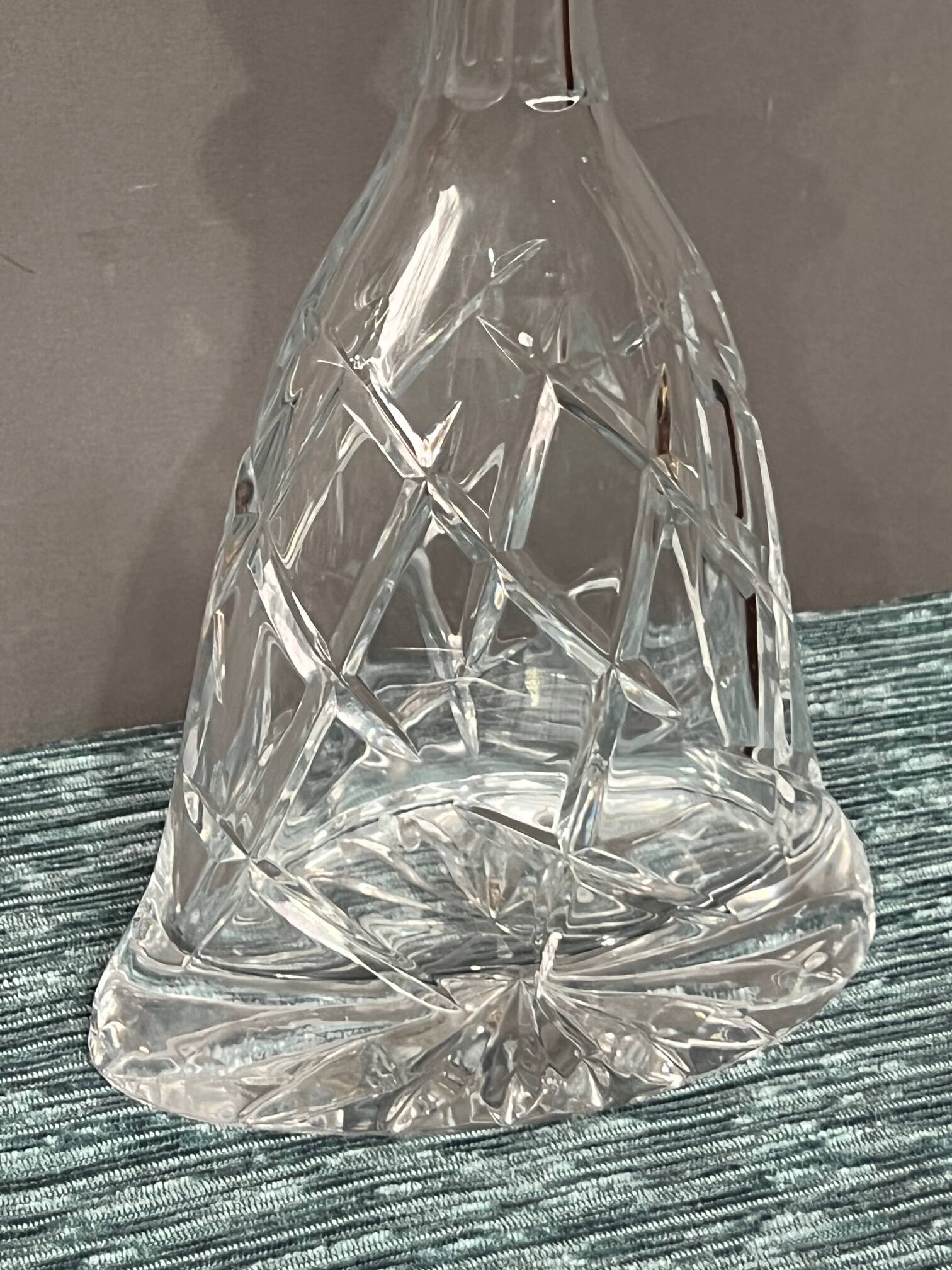 Solid crystal whiskey decanter.