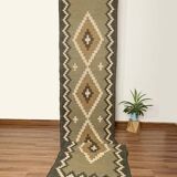 Jute handwoven kilim runner dhurrie rug, 90 x 240 cm handmade