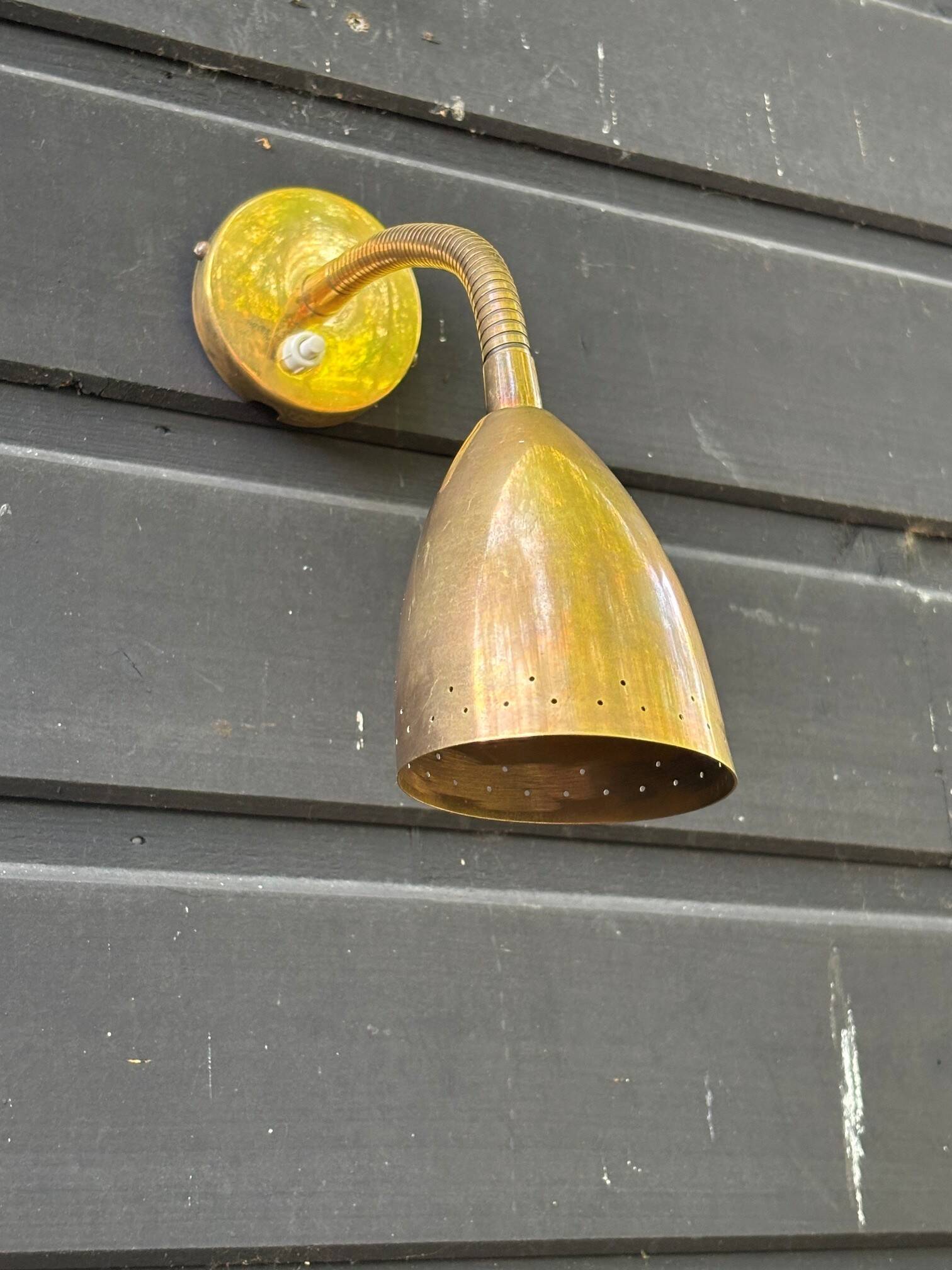 brass wall lamp - Denmark 1960s/70s