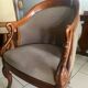 Antique armchair, Restoration style, swan neck