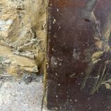 Old floral painting – bouquet of chrysanthemums – panel painting