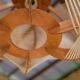 Large Scandinavian vintage wood and wire hanging