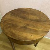Louis XVI style pedestal table in walnut and walnut veneer