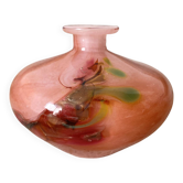 Single flower vase signed Gérard Torchaux, Art glass.