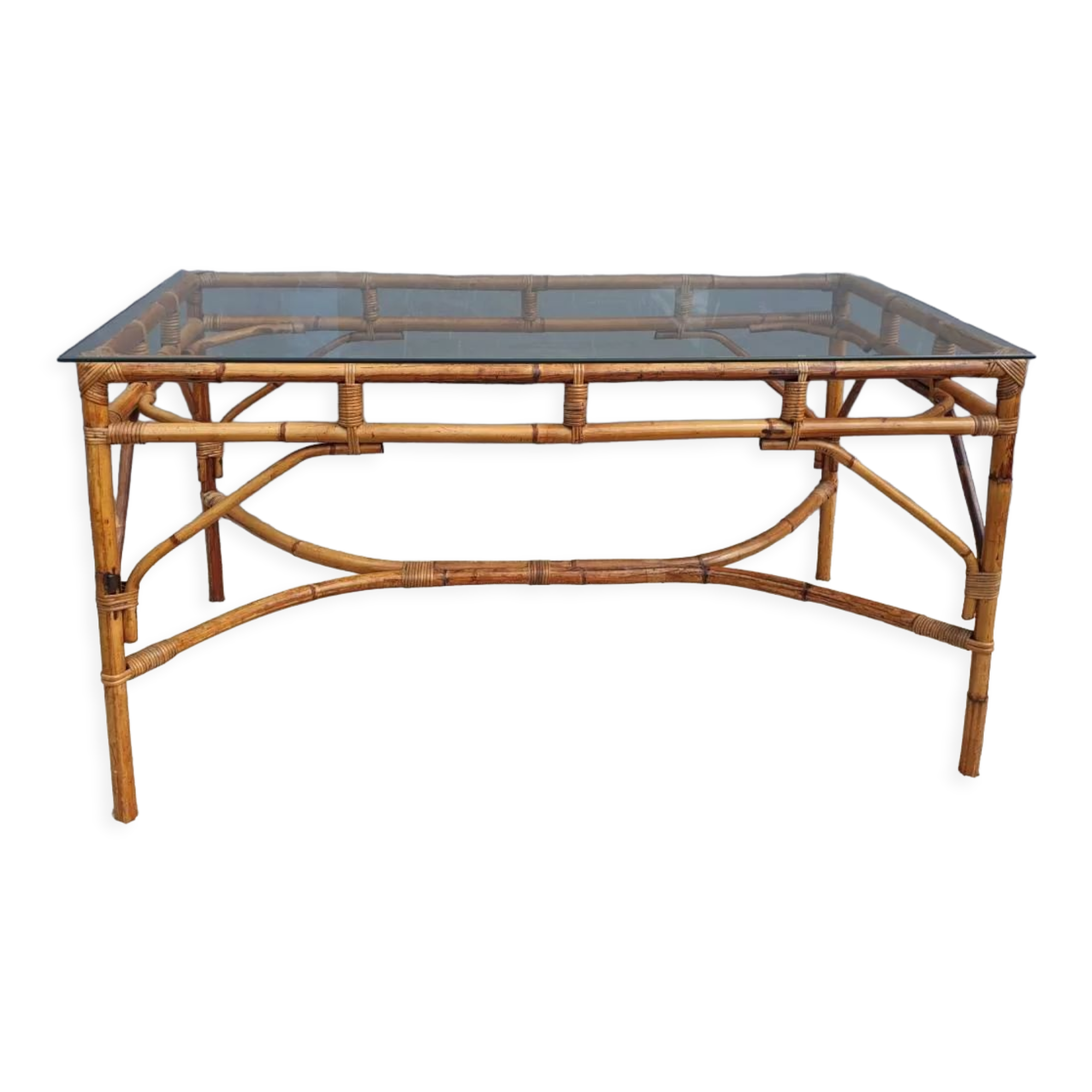 Table en rotin vintage