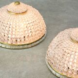Mid-Century Czech Crystal and Brass Wall Lamp in Brass, 50s, set of 2