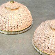 Mid-Century Czech Crystal and Brass Wall Lamp in Brass, 50s, set of 2