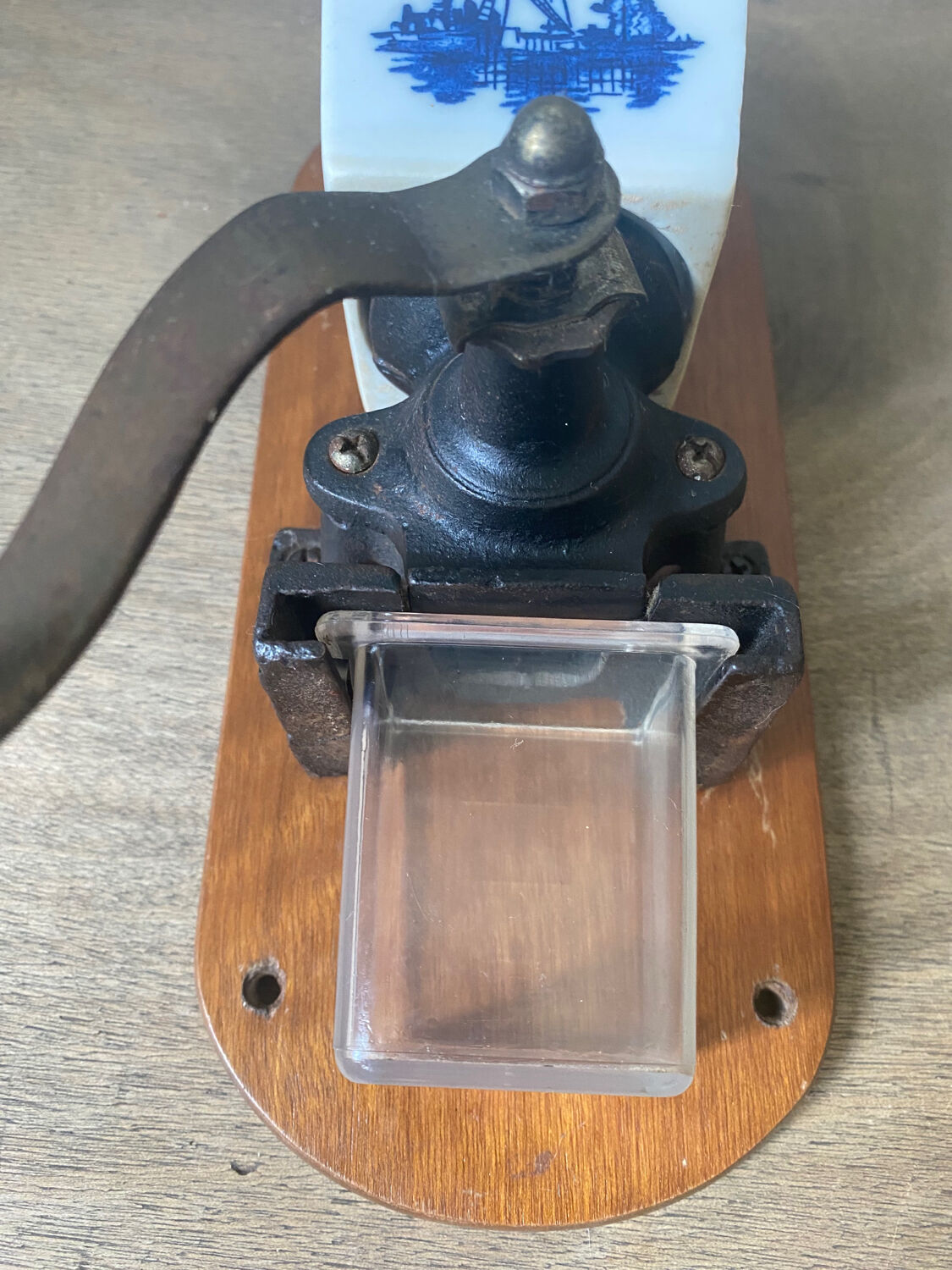 Old wall-mounted coffee grinder