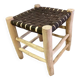 Tabouret Assise Tressée Cuir