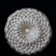 Round cushion in pleated satin fabric, diameter 39 cm