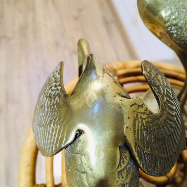 Pair of brass birds