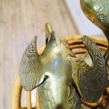Pair of brass birds