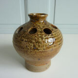 Vase pique fleurs en grès émaillé