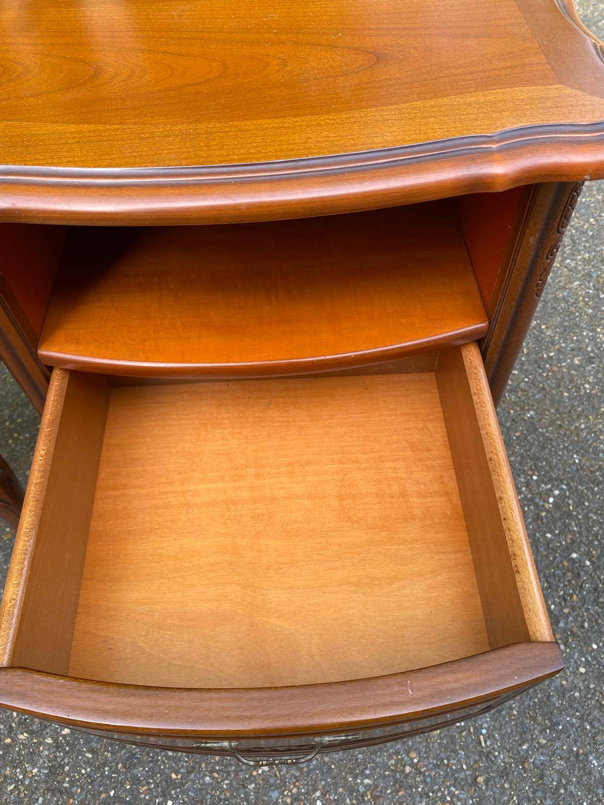2 Louis XV bedside tables in cherry wood from 1960.