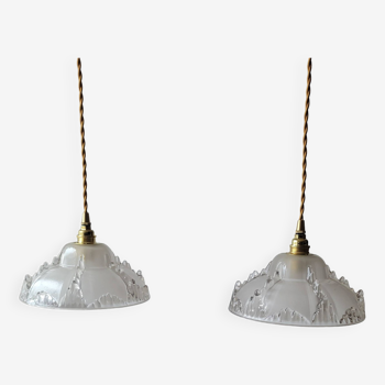 Duo of Ezan glass pendant lights