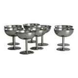 8 stainless steel metal footed bowls