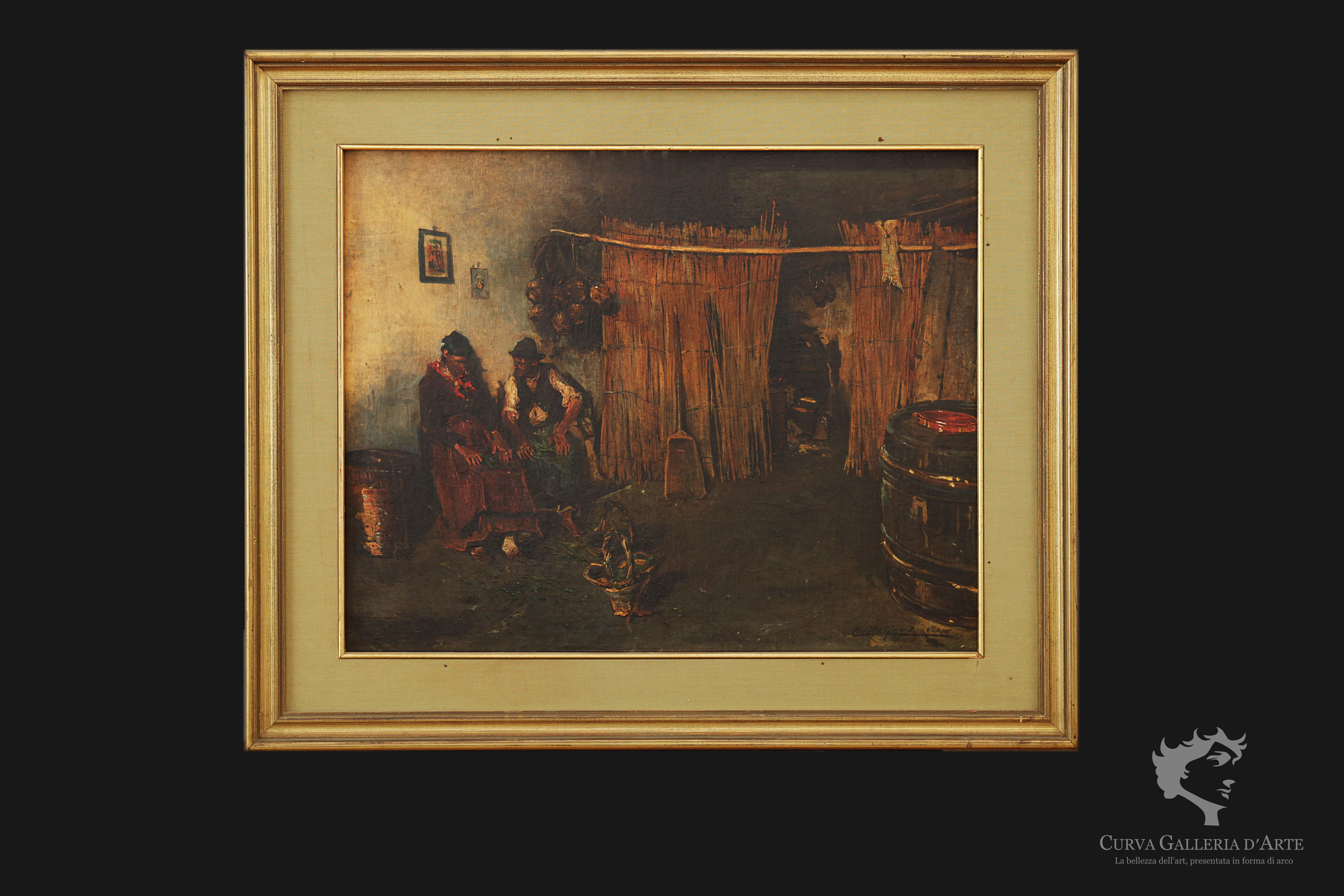 Conversation de taverne Camillo Gioja Barbera (1829-1906)