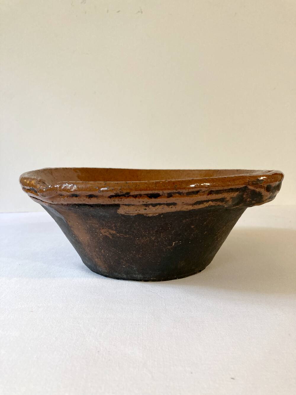 Antique Provençal ceramic tian, or bowl