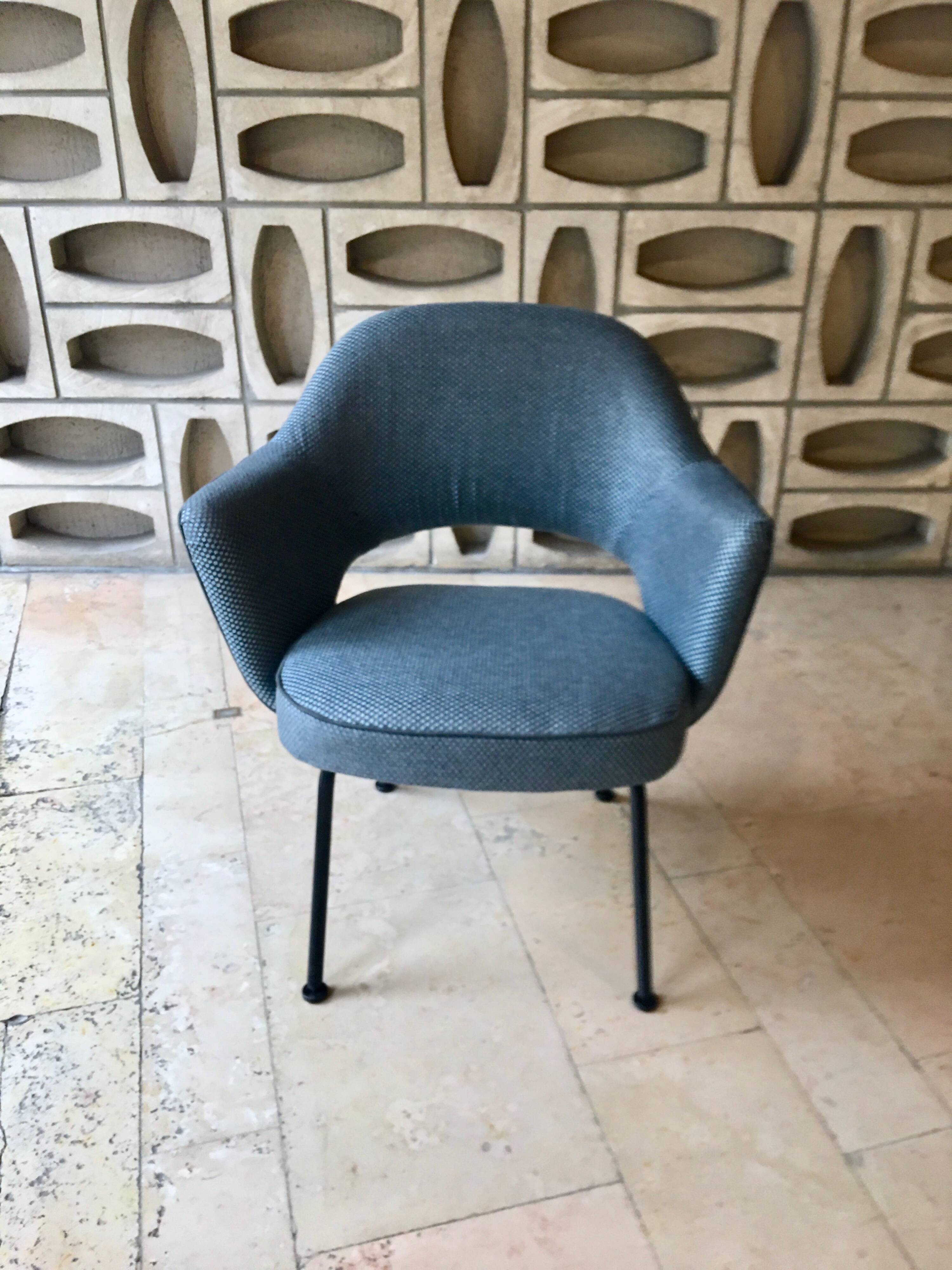 Conference chair by Eero Saarinen for Knoll, reupholstered.