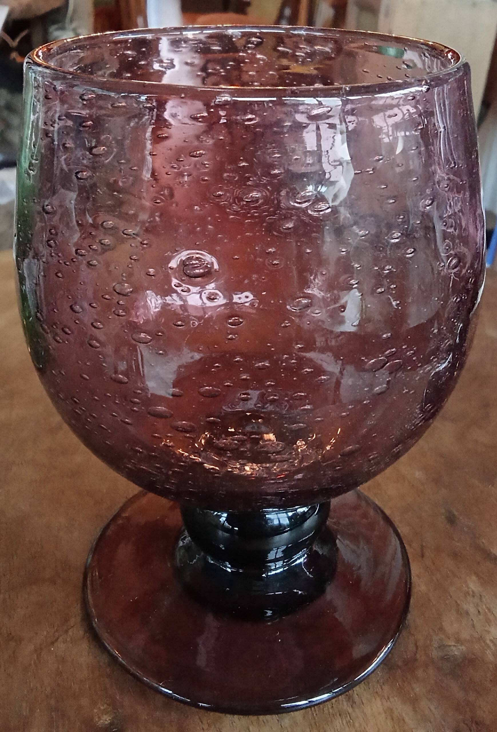 Set of 4 antique Biot stemmed glasses