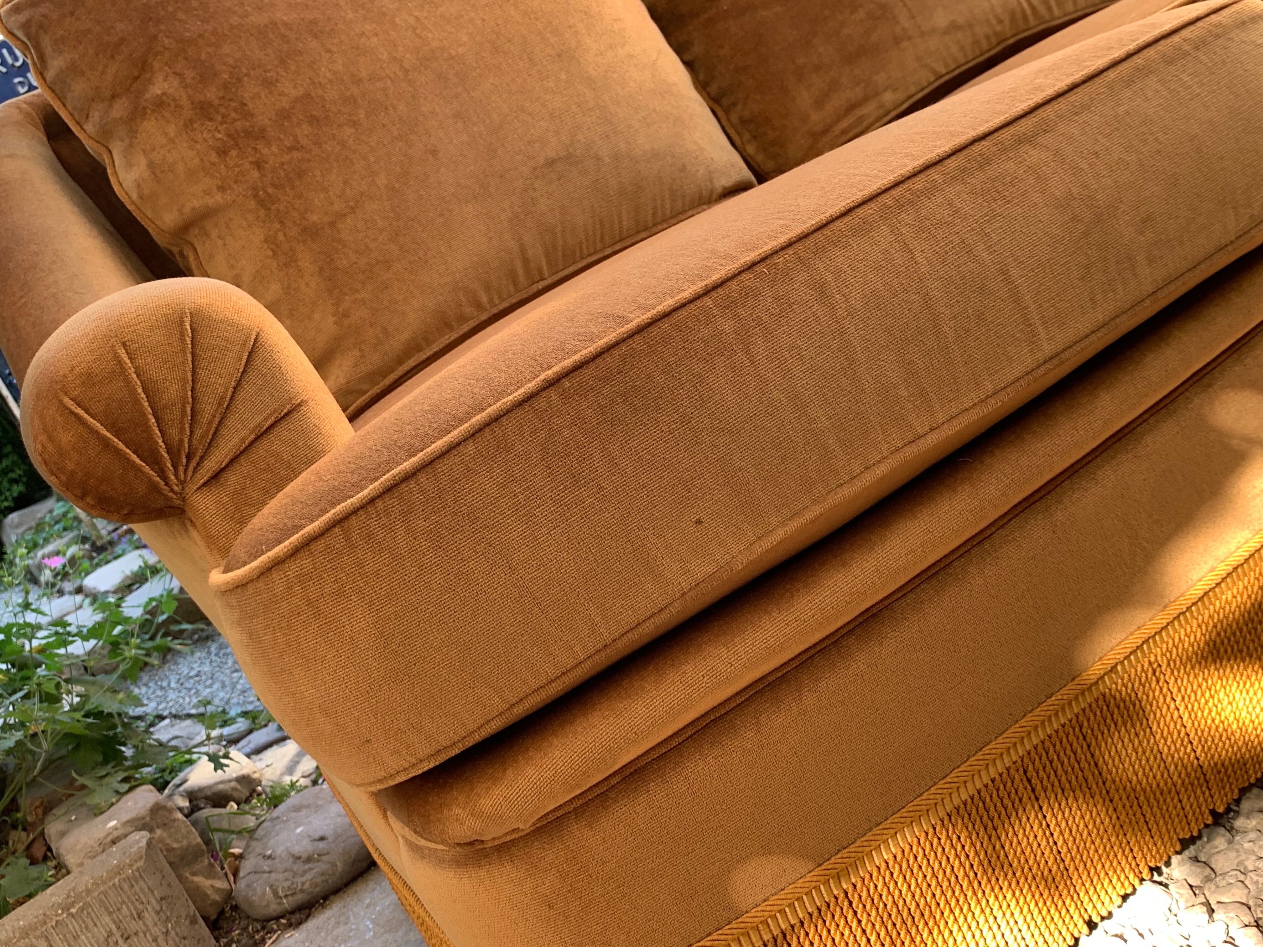 Golden velvet toad sofa