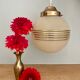 Vintage art deco globe pendant lamp in yellow and gold granite glass