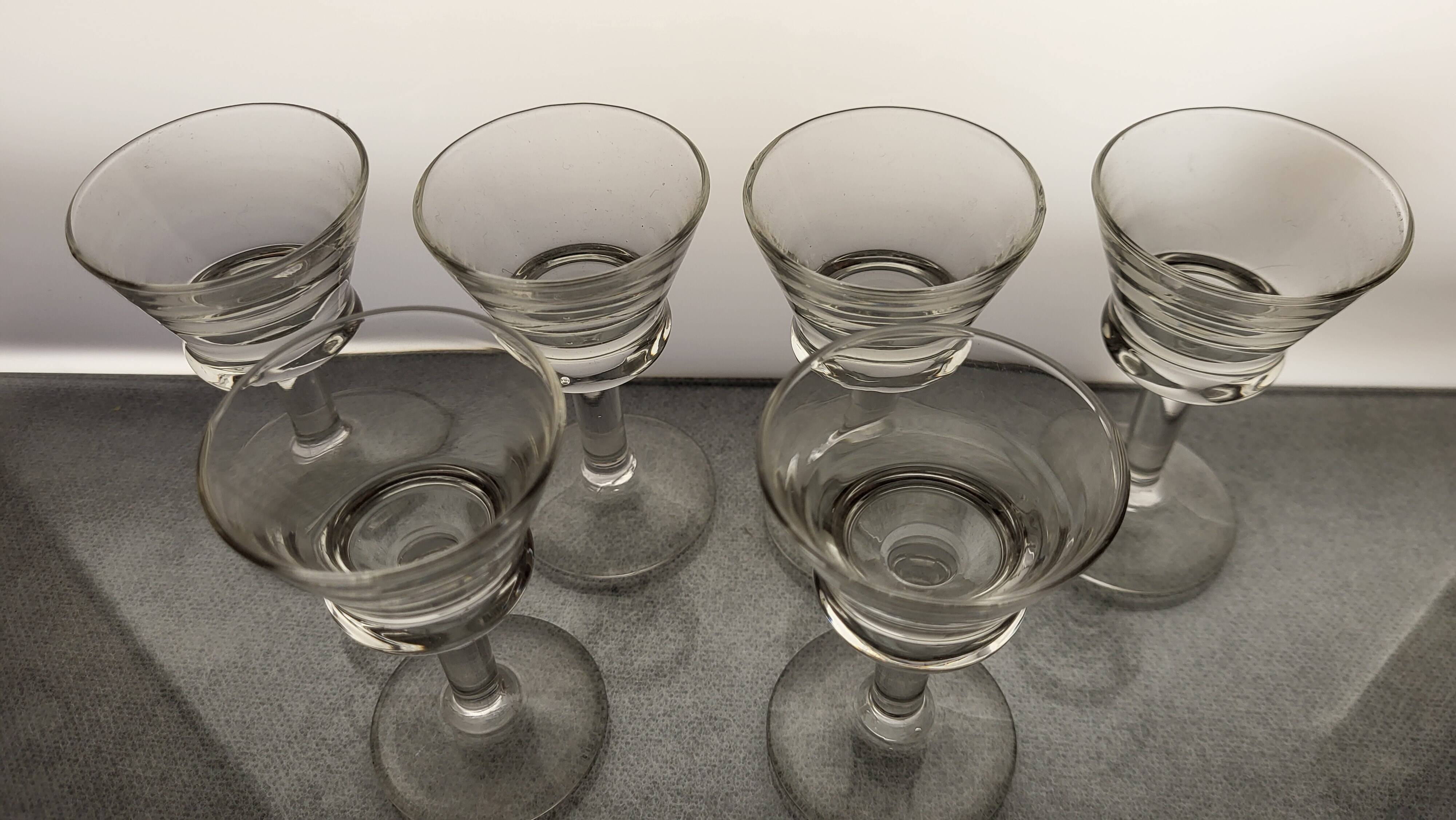 6 bistro liqueur glasses 1920s-30s