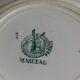 6 old mismatched deep plates Terre de Fer, glass and blue colors