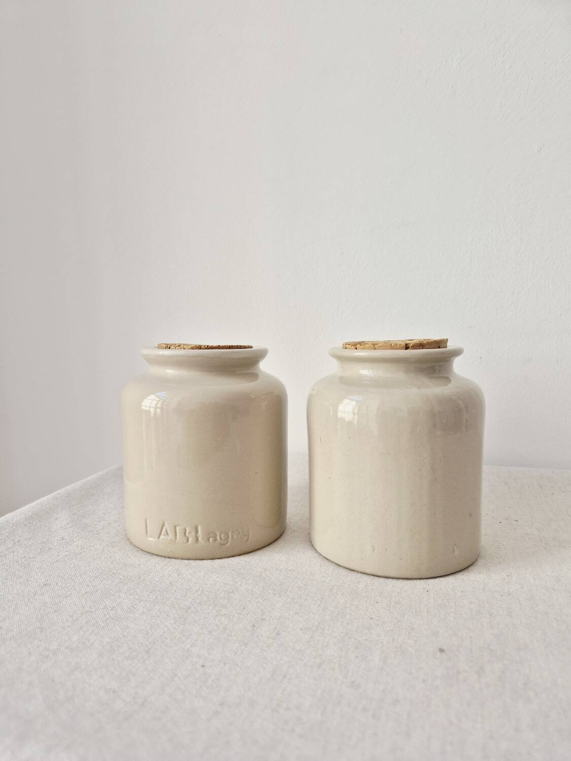 Set of 2 stoneware pots/vase - Lab Lagny Vintage