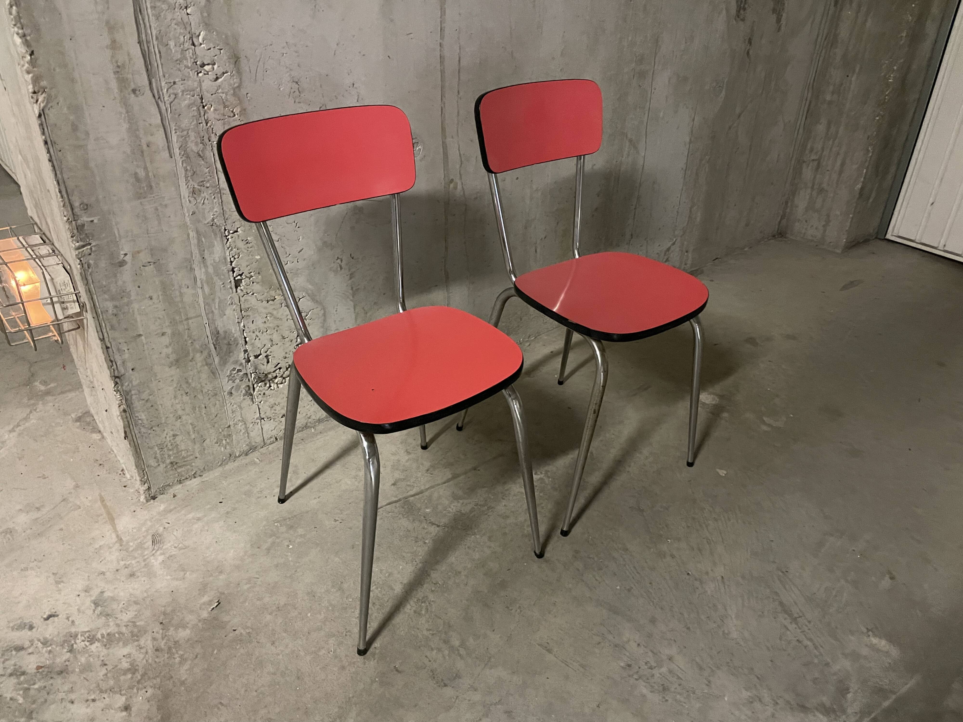 Paire de chaises en formica années 70