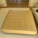 Natural leather pouf
