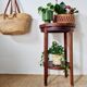 Antique table with double round tops, side table or plant stand.