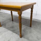 Rustic table from 1960, honey colour, 100x70cm, height 74cm.