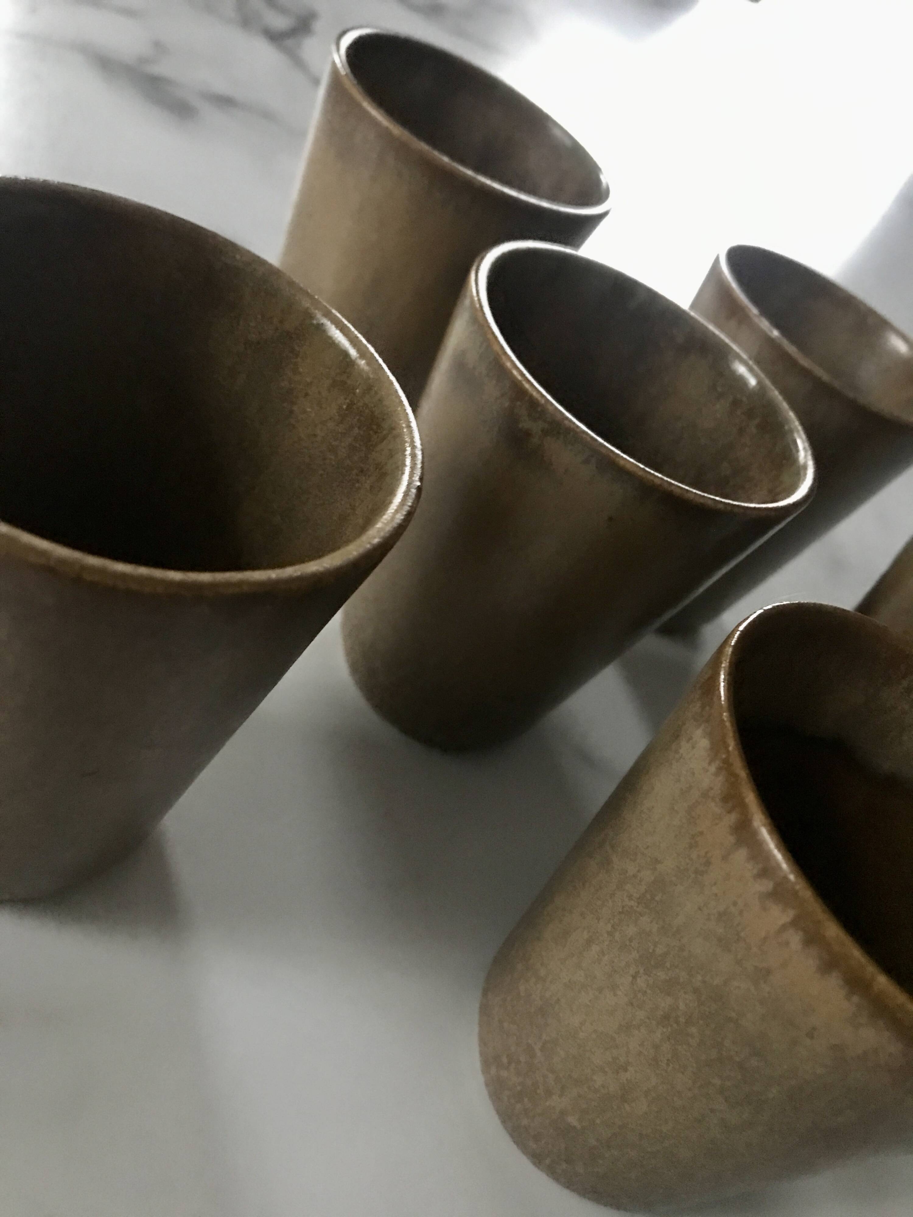 Vintage Digoin stoneware cups