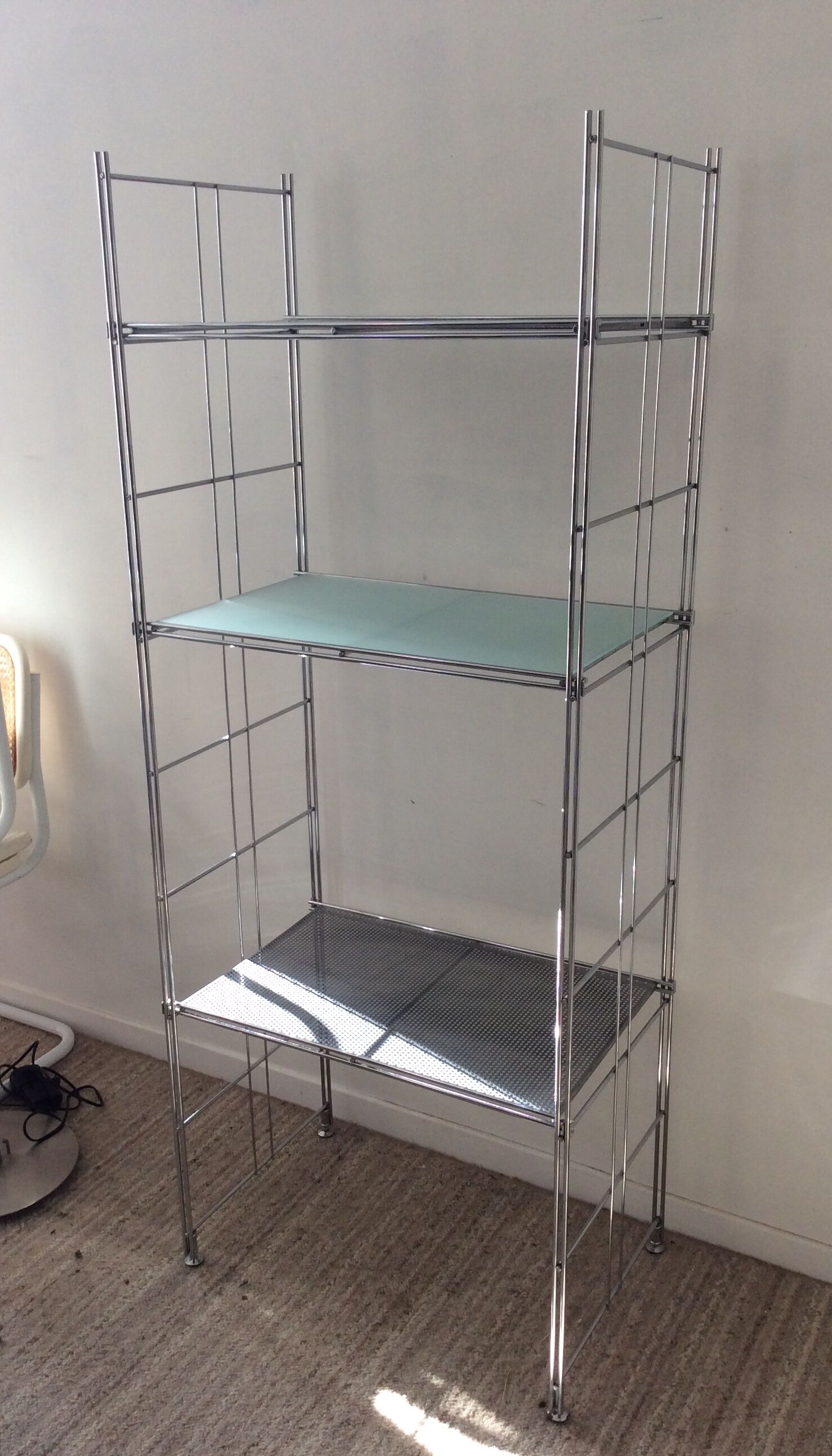 Vintage stainless steel shelf from the 70s