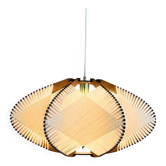 Vintage Scandinavian style wooden woven pendant – Corolle XL – D64 cm